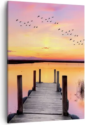 Produktbild von Bild auf Leinwand - Leinwandbild - Einteilig - Fußgängerbrücke Sommer Menschen Liebe - 50x70cm - Wand Bild - Wandbilder - Leinwanddruck - Wanddekoration - Leinwand bilder - Wandbild - PA50x70-3056