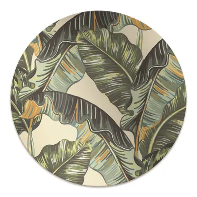 Produktbild von Rundmatte - Stuhlunterlage Bürostuhlunterlage - Rund Ø 100 cm - Bodenmatte - Fußmatte - Palmenblätter