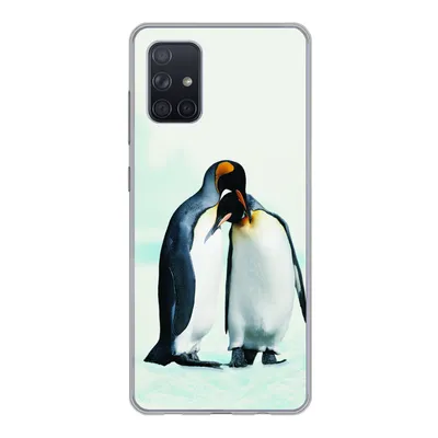 Produktbild von MuchoWow® Handyhülle Schutzhülle Hülle für Samsung Galaxy A51 Pinguine - Schnee - Familie Silikon Softcase Handy Hülle - Schutzabdeckung