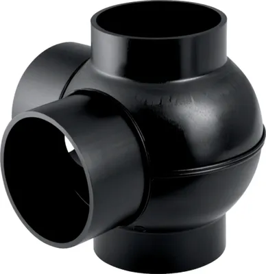 Obrázek produktu pro Geberit GE PE dvojitý kulový odbočovač, 88,5/90 stupňů, d 110/90 mm, 367330, 1 ks.