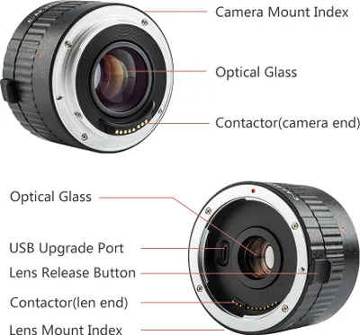 Obrázek produktu pro Viltrox C-AF 2X zvětšující teleextenzor s automatickým zaostřováním pro objektiv Canon EOS EF pro digitální zrcadlovky Canon EF 5D II 7D 1200D 760D 750D