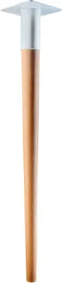 Produktbild von Hettich Möbelfuß 5,0 x 71 cm Buche/Stahl weiß - 1 Stück