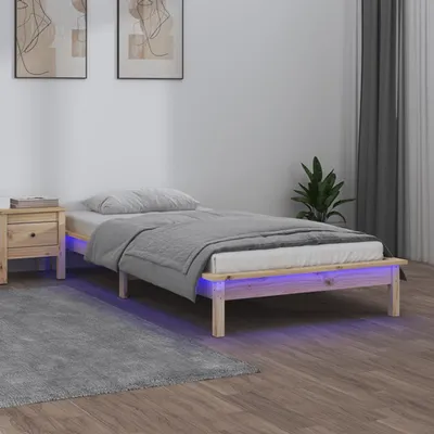 Produktbild von The Living Store Massivholzbett mit LEDs 90x200 cm