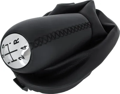 Image de Pommeau de levier de vitesse noir en 5 vitesses + manchette de levier de vitesse avec cadre pour Renault Clio II