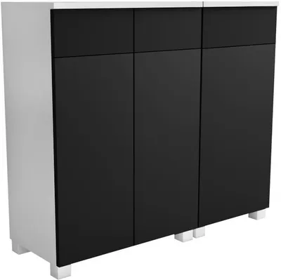 Zdjęcie produktu dla KOMODA ŁAZIENKOWA do łazienki wisząca stojąca 60+40= 100 cm czarny MAT
