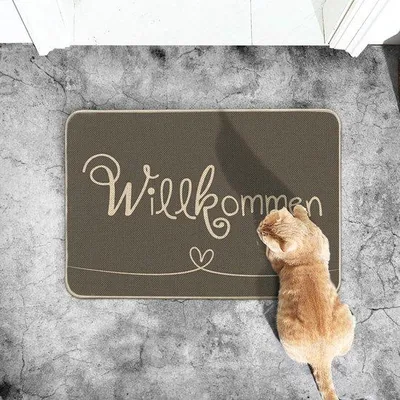 Produktbild von Famanu Türmatte Willkommen - Antirutsch Schmutzmatte für Innen und Außen - 40 x 60 cm