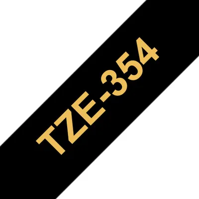 Produktbild von Brother TZE-R354 Etiketten erstellendes Band Gold auf Schwarz