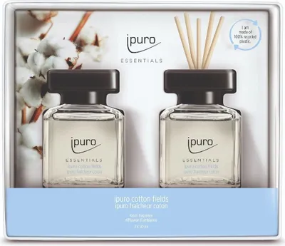Obrázok produktu pre ipuro ESSENTIALS Bavlna fields, Fľaštička s vôňou, Trstinový aromatický difuzér, 0,05 L