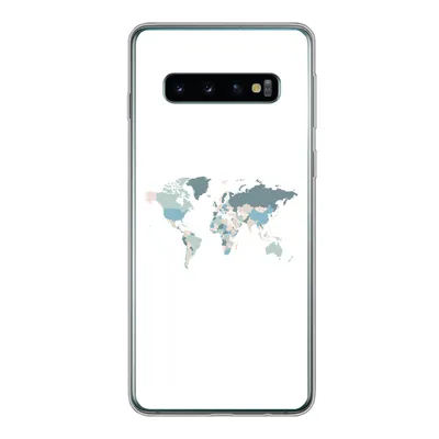 Produktbild von MuchoWow® Handyhülle Schutzhülle Hülle für Samsung Galaxy S10 Weltkarte - Pastell - Länder Silikon Softcase Handy Hülle - Handytasche