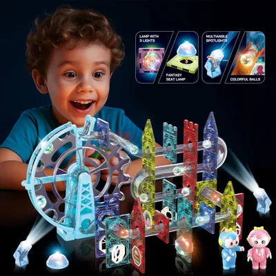 Immagine prodotto di Blocchi magnetici magici 120 pezzi STEM piastrelle magnetiche leggere NUOVO