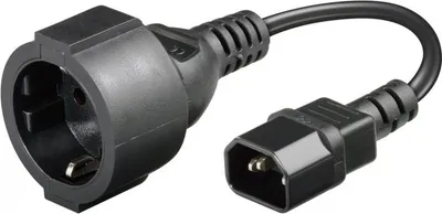 Produktbild von Stromkabel Netz-Adapter AC auf C14 – Schwarz – 0.15 Meter