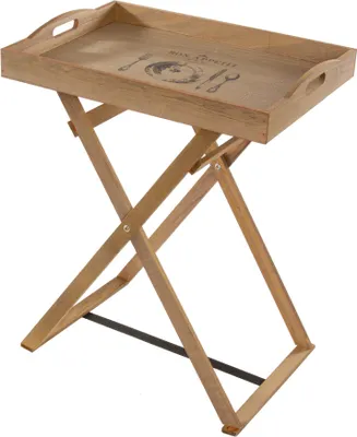 Produktbild von Tabletttisch BON APPETIT braun Holz mit Aufdruck Beistelltisch Esszimmer Küche