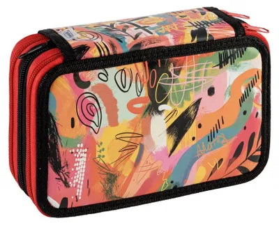 Productafbeelding van Favoriet pennenetui met 3 vakken voor schoolgebruik, 20 x 13 x 7,5 cm, artikelnummer: Schwa