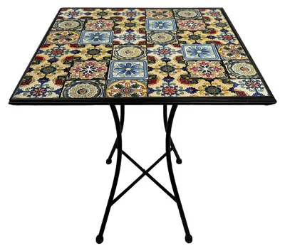 Produktbild von AXI Camilla Bistrotisch - Mosaik-Design - Yellow Breeze | Gartentische, quadratisches Design mit Keramikfliesen | für Balkon, Terrasse oder als Beistelltisch  Maximale Tragkraft: 40 kg / 60 x 60 x 75 cm