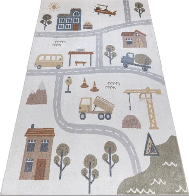 Produktbild von Teppich BONO 9207 Straßen, Stadt, Baustelle Creme / hellgrau Mehrfarben 280x370 cm