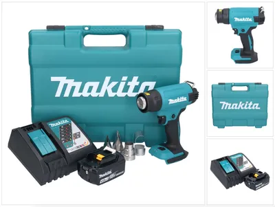 Produktbild von Makita DHG 181 RM1K Akku Heißluftgebläse 18 V 150 - 550°C + 1x Akku 4,0 Ah + Ladegerät + Koffer