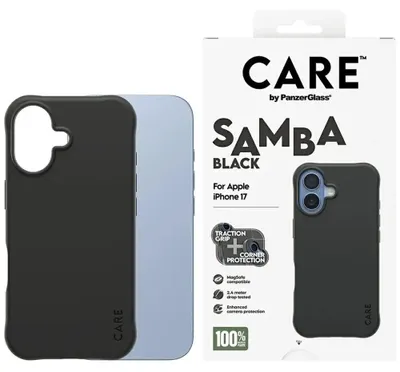 Obrázok produktu pre PanzerGlass CARE™ by ® Samba Case Black w. MagSafe iPhone 17, Ochranný obal, Apple, Apple - iPhone 17, Čierna