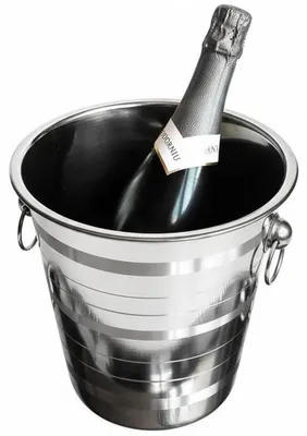 Zdjęcie produktu dla Chłodziarka do szampana Stal nierdzewna - Ø 22 cm - Wysokość 21 cm - Srebrny połysk - Z uchwytami