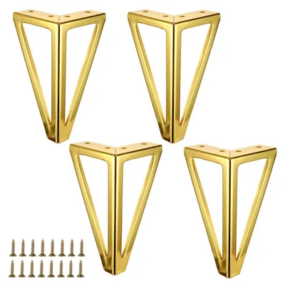 Imagen del producto de Juego de 4 elegantes patas metálicas doradas para muebles (15 cm)