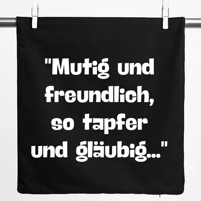 Produktbild von Huuraa Kissenbezug Mutig freundlich tapfer und gläubig 40x40cm Black Baumwolle Dekokissenbezug Geschenkidee