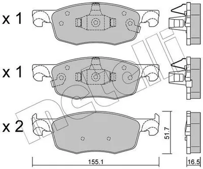 Produktbild von METELLI Bremsbeläge Satz Vorne Bremsklötze für TOYOTA YARIS (P21, PA1, PH1) 22-1282-0