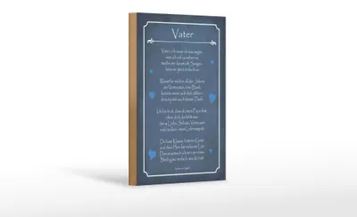Produktbild von Holzschild Spruch 12x18 cm Vater Deko Schild