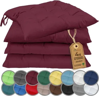 Productafbeelding van Famanu Zitkussenset, 4 stuks, 40x40 cm - Bordeauxrood