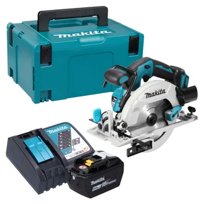 Produktbild von Makita DHS 680 Z Akku Handkreissäge 18 V 165 mm Brushless + 1x Akku 9,0 Ah + Ladegerät + Makpac