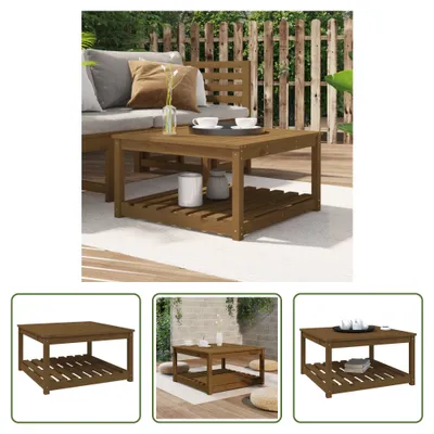 Produktbild von The Living Store Gartentisch Honigbraun 82,5x82,5x45 cm Massivholz Kiefer