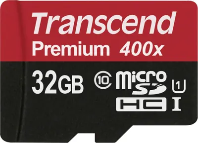 Image de Transcend 32GB microSDHC Carte mémoire Classe 10 UHS-I 400x Rouge Résistante