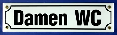 Produktbild von Strassenschild Damen WC 30x8 cm Emaile Toiletten Email Tür Schild Emaille Türschild