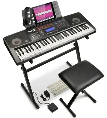 Immagine prodotto di Pianoforte digitale tastiera set - Pianoforte digitale - 61 tasti - Con supporto e pedale di sustain - Nero - Schermo touch
