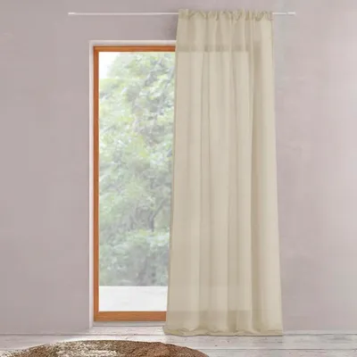 Image de Rideau à galon fronceur Voilage Beige 140x280cm VESKARA