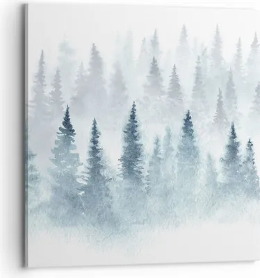 Produktbild von Bild auf Leinwand - Leinwandbild - Bäume Wald Natur - 70x70cm - Wand Bild - Wanddeko - Wandbilder - Leinwanddruck - Bilder - Kunstdruck - Wanddekoration - Leinwand bilder - Wandkunst - AC70x70-3981