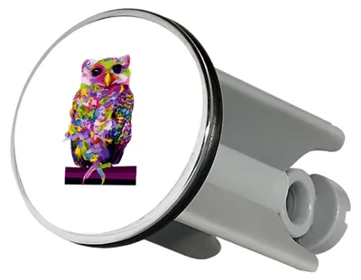 Produktbild von Waschbeckenstöpsel Eule bunt 4cm für Waschbecken Abflussstopfen