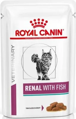 Produktbild von Royal Canin Veterinary Renal 12 x 85 g Nassfutter für Katzen mit Nierenversagen, beugt Nierensteinbildung vor, Fisch in Sauce