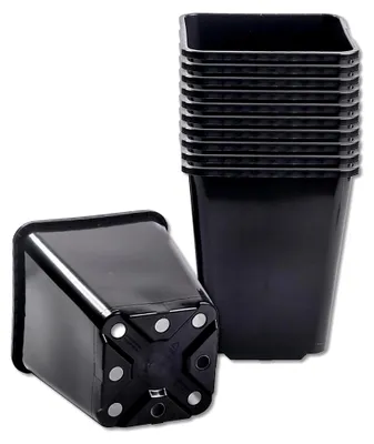 Produktbild von 10 Stück Anzuchttopf Pflanztopf 5,6 L schwarz 20 x 20 cm x 23 cm Blumentopf Blumenkübel