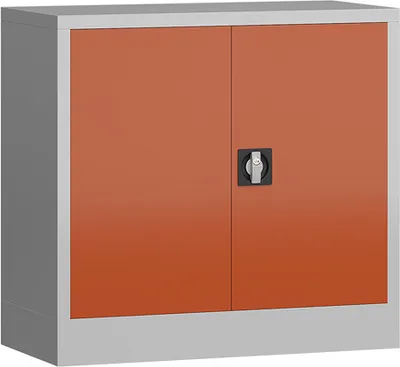 Produktbild von ClassiX Stahlschrank X-530304 feuerrot, lichtgrau 80,0 x 38,0 x 75,0 cm, aufgebaut