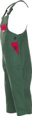 Obrázok produktu pre Pracovné nohavice detské montérky detské oblečenie stredne zelené/stredne červené veľkosť 122/128