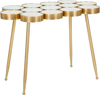 Zdjęcie produktu dla FURNLUX Stolik kawowy Buttle Gold 100cm / Kolor główny: złoty / Wymiary: 100 x 70 x 55 cm