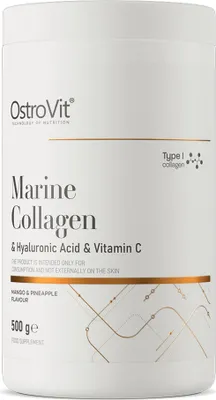 Obrázok produktu pre OstroVit | Morský kolagén a kyselina hyalurónová v prášku | s vitamínom C Ananás - Mango