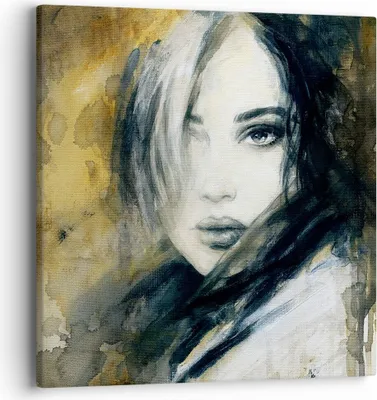 Produktbild von Bild auf Leinwand - Leinwandbild - Frau Gesicht Lippen - 40x40cm - Wand Bild - Wanddeko - Wandbilder - Leinwanddruck - Bilder - Kunstdruck - Wanddekoration - Leinwand bilder - Wandkunst - AC40x40-4053