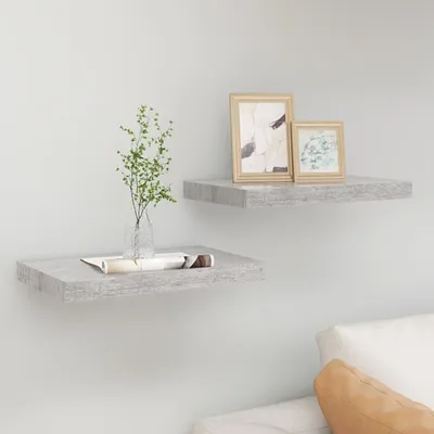 Obrázek produktu pro The Living Store Závěsné police 2 ks. Betonově šedá 50x23x3,8 cm MDF deska