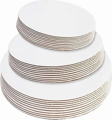 Produktbild von 15 Stück Tortenunterlage Rund 20/30/35cm, Cake Board Weiß, Premium Tortenplatte Pappe für Kuchen und Torten