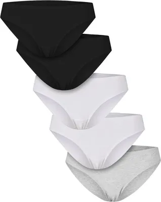 Produktbild von Urban Classics Wäsche-Set Damen Ladies Basic Baumwolle Slip 5-Pack schwarz/weiß/grau meliert M