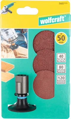 Productafbeelding van Wolfcraft schijfenschijfset voor slijpmachines, 50 mm, 4 stuks. 50 mm