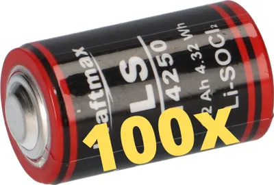 A close-up of a lithium battery with yellow text overlay.
