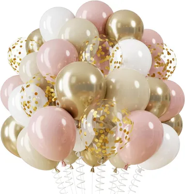 Imagen del producto de Globos dorados y rosas - Globos para fiestas