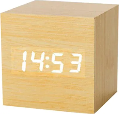 Produktbild von Digitaler Wecker mit elektronischer LED-Zeitanzeige aus Holz,style6