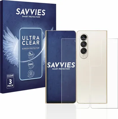 Produktbild von 6x Für Samsung Galaxy Z Fold 4 (Display+Rückseite) Schutzfolie Savvies Displayschutz Display Schutz Folie Klar Transparent